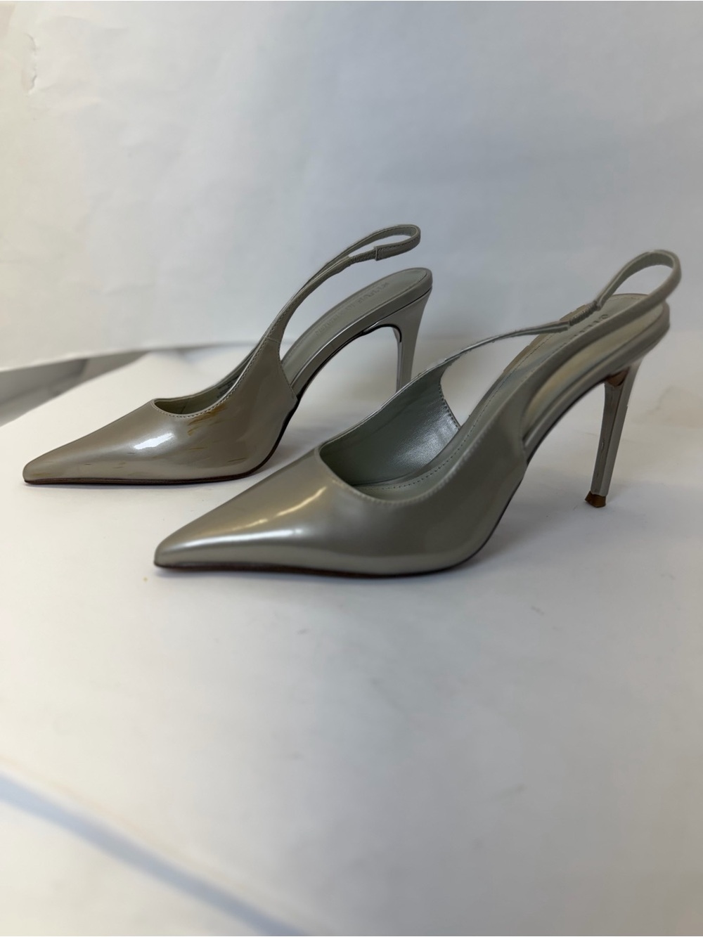 Steve Madden Reyes Slingback Pump in Ivory Pearl gold pointed toe high heel - Picture 6 of 8